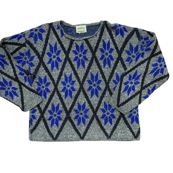 Separate Issue Vintage Knit Sweater Gray Blue Black Women's Size Large - Picture 8 of 8